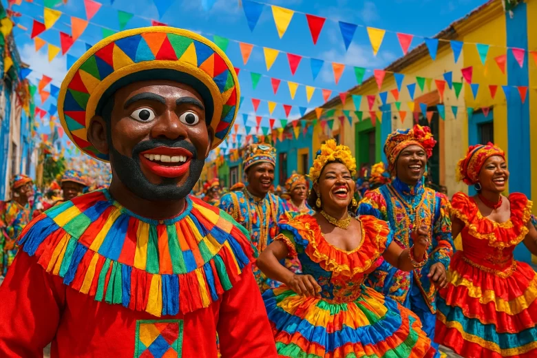 uma das festas populares do Brasil, como o carnaval de rua.